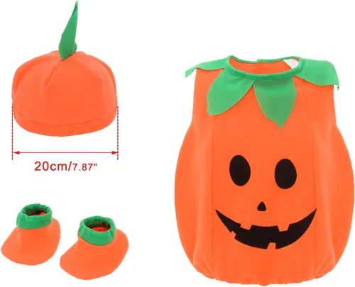 Vista 5 de Disfraz de calabaza de Halloween para bebés y niños pequeños ropa de fiesta de cosplay