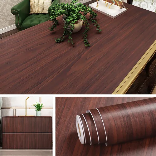 Vista 11 de Livelynine Papel tapiz de madera para despegar y pegar, papel de contacto de grano de madera impermeable para encimeras, escritorio, cocina Nuez