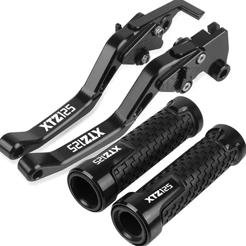 Vista 10 de Para Yamaha XTZ125 XTZ 125 2014 2015 Accesorios de carreras de motocicletas CNC freno embrague palancas manillar agarre mango mano Grips (Color : 1)