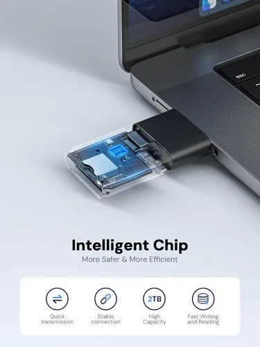Vista 3 de Lector de Tarjetas SD, Adaptador de Tarjeta Micro SD a USB 3.0 de Dockteck, Lector de Tarjetas de Memoria SD de 5G, Adaptador USB A - C, Lector