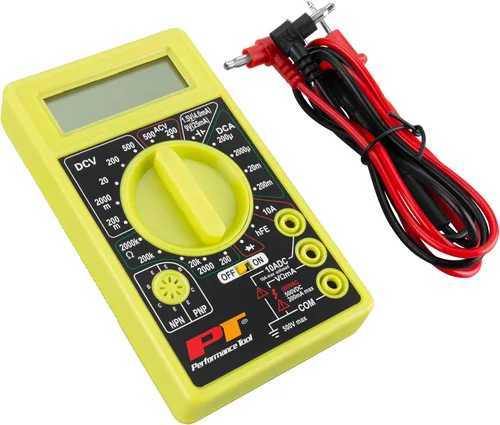 Vista 2 de Performance Tool Probador de multímetro digital W2974 de 2000 cuentas con voltímetro de CA CC y medidor de amperios de voltios ohmios, medidas