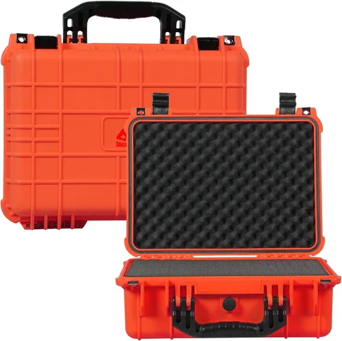 Vista 9 de Jack Boss Estuche rígido, 14 x 11.5 x 6.5 pulgadas, portátil, resistente al clima, impermeable, funda protectora para cámara con espuma Negro