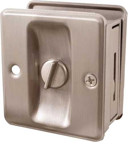 Vista 4 de Stone Harbor Hardware Cerradura de puerta de bolsillo cuadrado, función de privacidad, negro mate