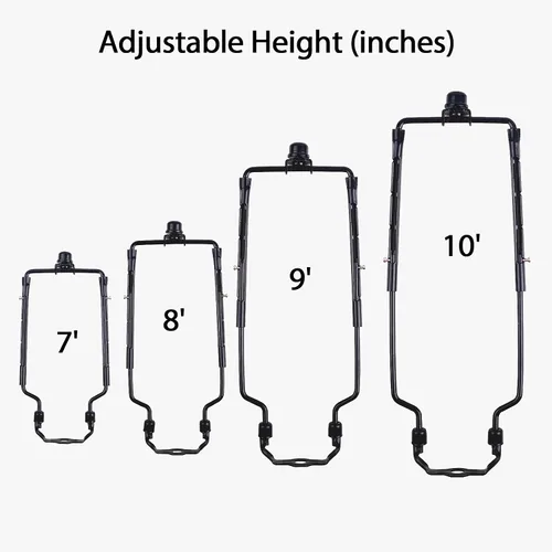 Vista 5 de Soporte de arpa de pantalla de lámpara de 7, 8, 9, 10 pulgadas, kit de arpa de lámpara ajustable, compatible con estándar IP 3/8, E14, E26, E27