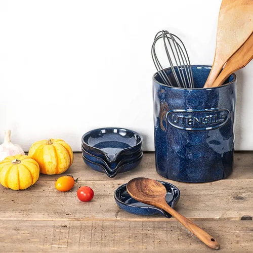 Vista 6 de VICRAYS - Soporte para cuchara de cerámica, soporte para cucharas, soporte para cucharas, accesorios de cocina, utensilios de granja, espátula