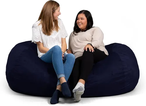 Vista 26 de Big Joe Fuf Silla Puf de Espuma de 5 Pies de Tamaño Extra Grande con Funda Extraíble para Niños, Adolescentes, Adultos, Onyx Lenox, Poliéster Tejido