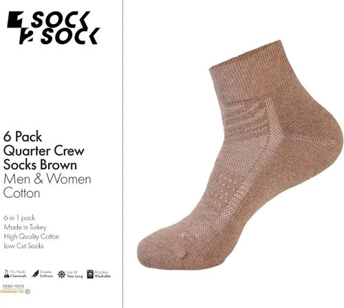 Vista 3 de 1SOCK2SOCK Paquete de 6 calcetines deportivos de algodón para hombres y mujeres, de algodón, corte bajo, calcetines para correr