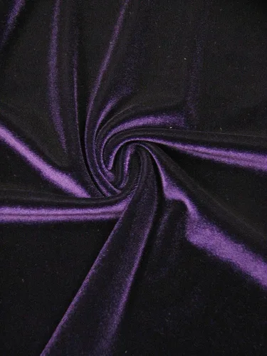 Vista 7 de Tela de poliéster sólido Spandex Velvet 2 Ways Stretch peso medio - por The Yard (negro)