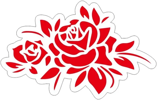 Vista 5 de MAKTEM Rosas con hojas, calcomanías sexys de automóvil para hombres y mujeres, calcomanías de automóvil de flores, accesorios de automóvil de Negro