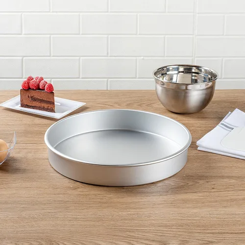 Vista 3 de Restaurantware -Met Lux - Molde para hornear de lado recto de 12 x 2 pulgadas, 1 molde redondo para tartas, listo para horno, congelable, anodizado