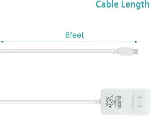 Vista 5 de Cargador micro USB de repuesto para V-Tech, Babysense, Owlet, LBTech, Eufy, VAVA, Moonbaby Baby Monitor Adaptador de corriente de 5 V, cable