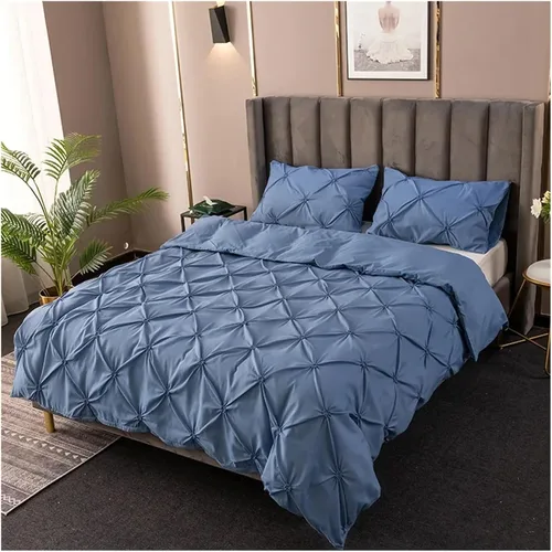 Vista 8 de Bed, Pinch Pleat Duvet Cover 220x240 Solid Color Single and Double Bedding Sets Duvet Cover Duvet Cover Combo