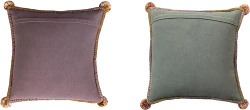 Vista 16 de Creative Co-Op Juego de 2 almohadas bordadas de algodón, multicolor, juego de 2
