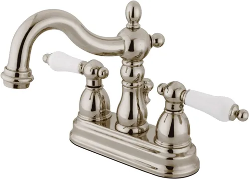 Vista 15 de Kingston Brass KB1607PL Heritage - Grifo de baño central de 4 pulgadas, latón cepillado Cobrizo cepillado