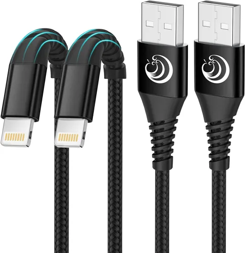 Vista 11 de Aioneus Cable Lightning corto de 1 pie, 2 unidades, [Certificado por Apple] Cable para iPhone de 1 pie de carga rápida de nailon trenzado de 12