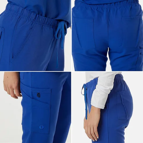 Vista 4 de SPECTRUM UNIFORMS Wynd - Pantalón cargo para mujer, cintura elástica y cordón, ideal para profesionales médicos