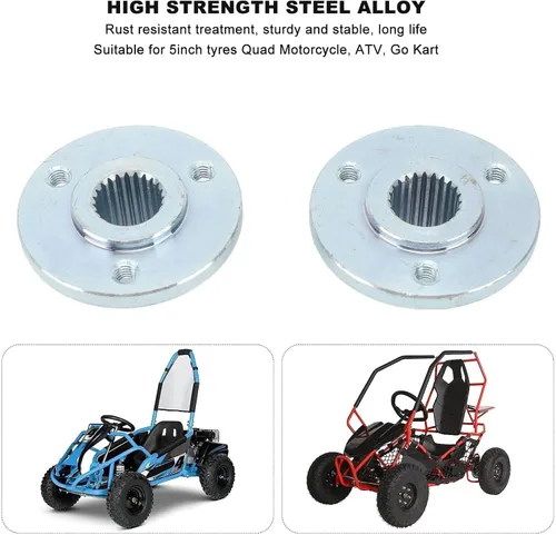 Vista 4 de KIMISS Kit de cubo de rueda trasera de 3 pernos para ATV Go Kart, se adapta a neumáticos de 5 pulgadas, compatible con izquierdo y derecho, cubo