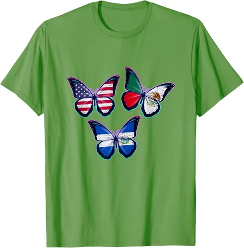 Vista 18 de Multiculti Heritage. Camiseta El Salvador México y Estados Unidos