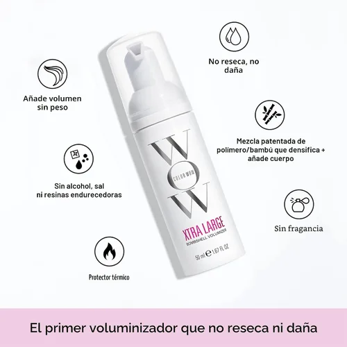 Vista 4 de Voluminizador COLOR WOW Xtra Large Bombshell, 50 ml – Nueva tecnología libre de alcohol para volumen y grosor duraderos