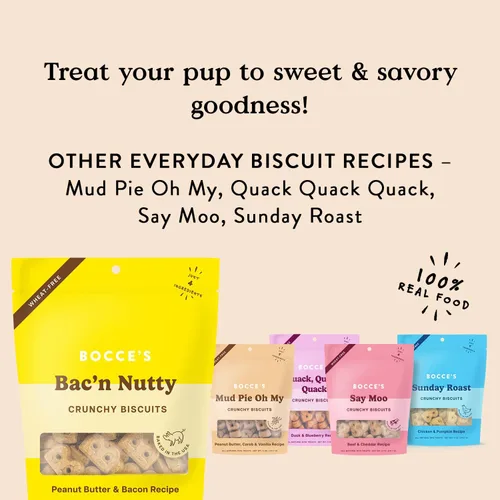 Vista 4 de Bocce's Bakery Bac'n Nutty Flavor Crunchy Biscuits - Golosinas para perros
