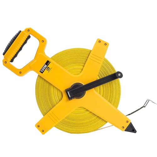 Vista 5 de Cinta métrica de fibra de vidrio de carrete abierto, cinta métrica de 100 pies por 1/2 pulgada, escala en pulgadas/métrica para ingeniero, exterior