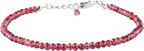 Vista 5 de Yanara Stone Bracelets For Women Beads Dainty Gemstones Jewelry for Women Birthstone, Chakra Energy Healing Crystals, Silver Plated Chain 8 inch