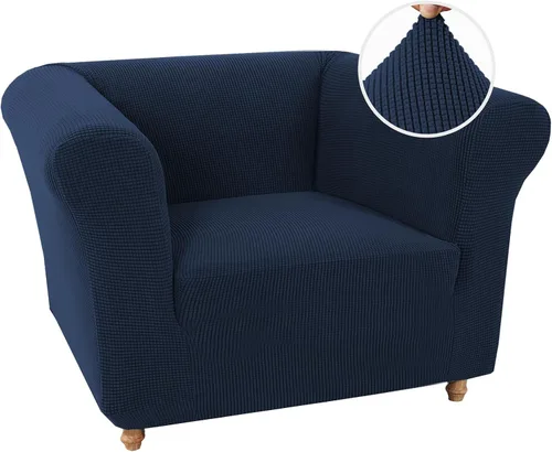 Vista 14 de Turquoize Funda elástica para silla estilo Chesterfield para sala de estar, 1 pieza, funda de sofá suave y antideslizante con tela jacquard gruesa
