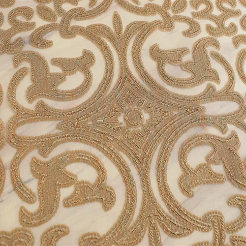 Vista 5 de Gxi Paneles de cortinas transparentes de jacquard marrón con ojales, 2 paneles para sala de estar, puerta corredera, cortina de gasa de tul europeo