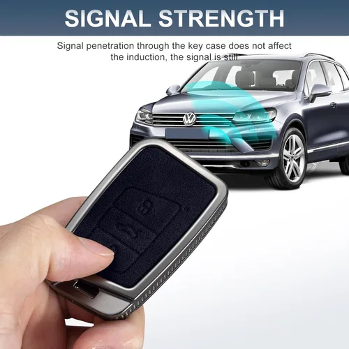 Vista 5 de YO&YOYE Compatible con funda para llavero VW Volkswagen con llavero protector de llave de cuero