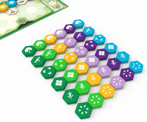 Vista 5 de Asmodee Azul Queen's Garden Juego de mesa - Crea un Paraíso Real, Juego de colocación de azulejos de mosaico y estrategia para niños y adultos, A