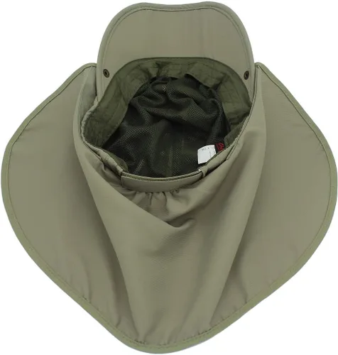 Vista 5 de LLmoway Gorra de sol de pesca safari para hombres y mujeres con solapa extraíble para el cuello de secado rápido