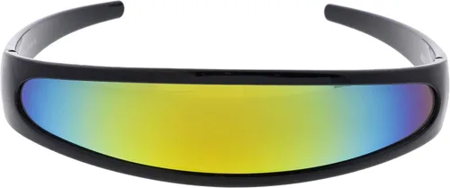 Vista 10 de zeroUV - Gafas de sol con visera de lente espejada de color cíclope estrecho futurista