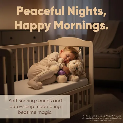 Vista 7 de Love By Emi Juguete de peluche de grabación interactiva para niños pequeños, presiona para grabar y jugar, reproducción de sonido activado por