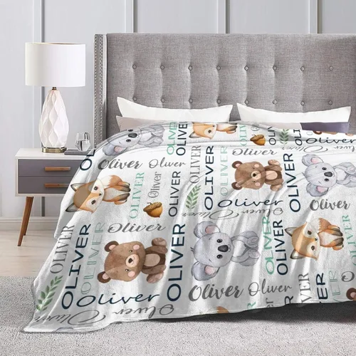 Vista 6 de Mantas de bebé personalizadas para niñas y niños - Mantas personalizadas para niños