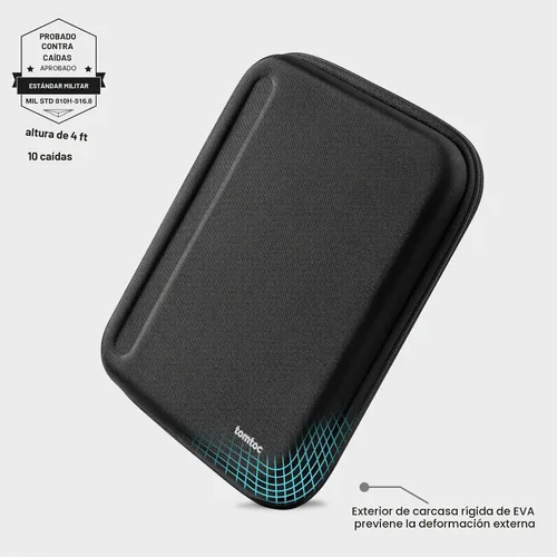 Vista 3 de tomtoc Funda tipo cartera para iPad Pro M5/M4 de 13 pulgadas, iPad Air M3/M2 2025-2024, iPad Pro M2/M1 de 12.9 pulgadas, funda protectora con Negro