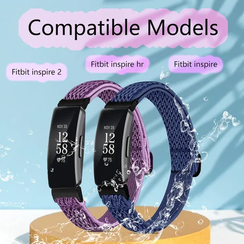 Vista 3 de Attbbon Bandas elásticas compatibles con Fit bit Inspire 2 correas de repuesto para mujer, ajustable, suave, elástica, deportiva, accesorio