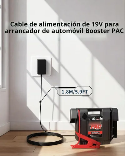 Vista 3 de Repuesto para cargador Booster PAC ES5000, cable de cargador de refuerzo de 19 V compatible con Booster PAC ES2500 ES5500 ES5000 ES2500C ES6000