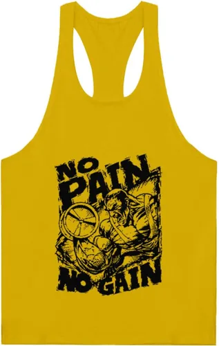 Vista 4 de Camiseta sin mangas de gimnasio para hombre, con espalda en Y, fitness, culturismo, entrenamiento muscular, camiseta sin mangas