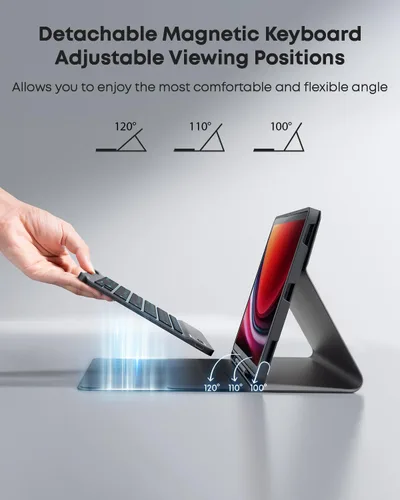 Vista 6 de Funda para tablet A8 con teclado Samsung Galaxy Tab A8 de 10.5 pulgadas 2021/2022 SM-X200, SM-X205 Dazzle Magic Keyboard retroiluminado Soporte