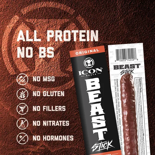 Vista 5 de ICON Meats BEAST - Palitos de carne con sabor original, alto contenido