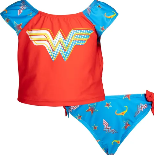 Vista 7 de DC Comics Conjunto de camiseta de natación y parte inferior de natación de manga corta