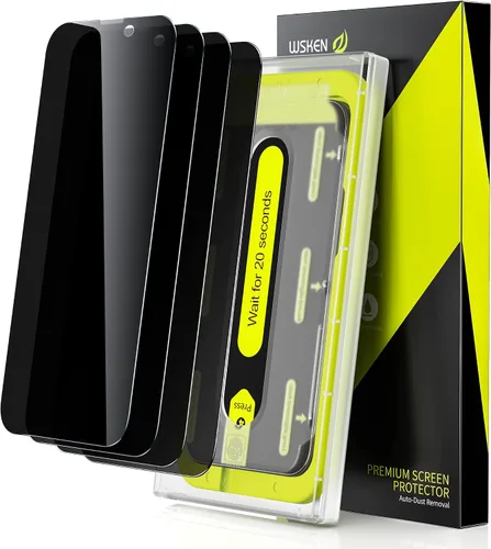 Vista 7 de WSKEN Protector de pantalla de privacidad para iPhone 14 Pro Max – [Eliminación automática de polvo] Pantalla de cobertura completa 2.5D Edge 28