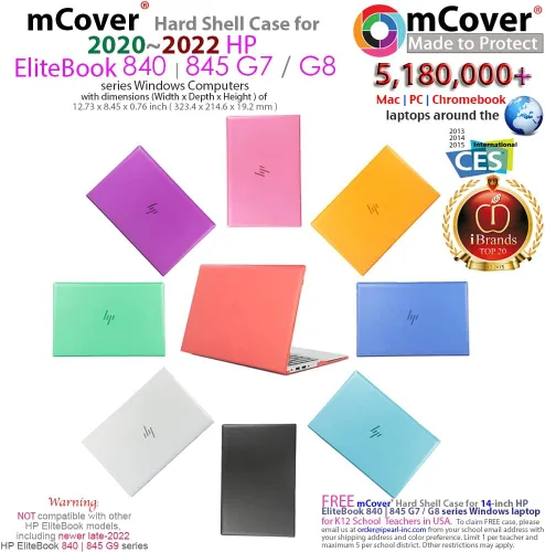 Vista 3 de mCover Funda solo compatible con HP EliteBook 840 G7 / G8 (Intel CPU) de 14 pulgadas 2020 ~ 2022 EliteBook 845 G7 / G8 (CPU AMD) Series Windows