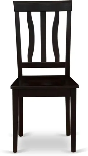 Vista 8 de East West Furniture PFAN6-CAP-W - Juego de comedor de 6 piezas que contiene una mesa de comedor cuadrada con hojas de mariposa y 4 sillas de cocina