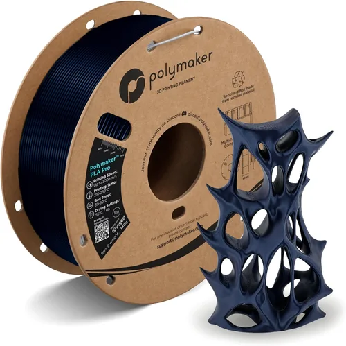 Vista 11 de Polymaker PLA Pro Filament 1.75mm 1KG Black, High-Impact Resistance Tough, High Speed Up to 300mm/s, Clean Surface, Low-Warp, Easy to Print on