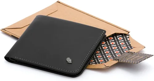 Vista 6 de Bellroy Cartera Hide & Seek (diseño plegable de cuero delgado, bloqueo RFID, capacidad para 5 a 12 tarjetas con una sección oculta) (negro)