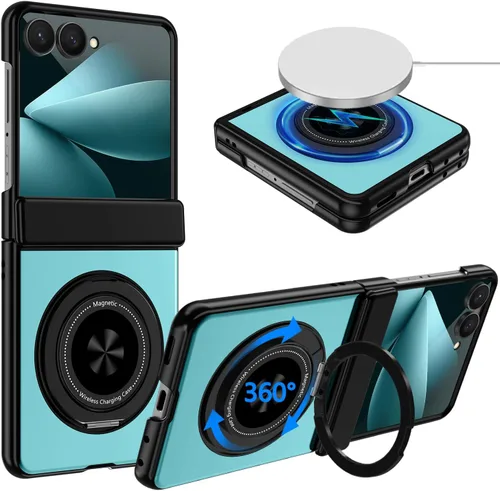 Vista 18 de Hekodonk Funda para Galaxy Z Flip 8 con soporte giratorio de 360º, compatible con MagSafe, protector de pantalla frontal, soporte de anillo Todo