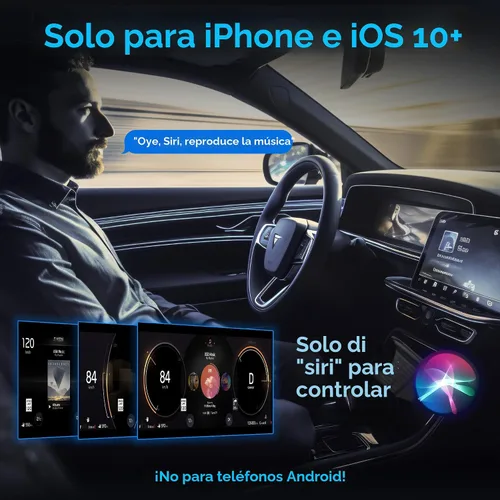 Vista 4 de Adaptador CarPlay Inalámbrico, Convierte de Cableado a Adaptador CarPlay Inalámbrico para iPhone, Control Inalámbrico Plug & Play CarPlay para Autos