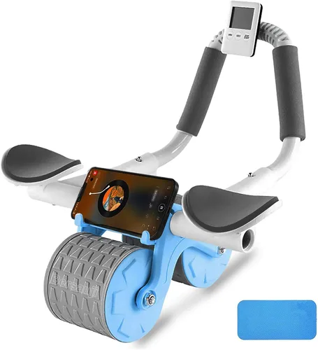 Vista 10 de 2026 Upgraded Ab Roller Wheel with Knee Mat &Timer - Automatic Rebound Abdominal Wheel with Elbow Support, Abs Workout Equipment for Core Strength