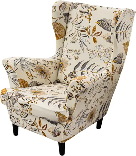 Vista 105 de Eco-Ancheng Funda para silla Wingback, 2 piezas, respaldo de ala, fundas de elastano para sillón con respaldo de ala, fundas para sillón con parte